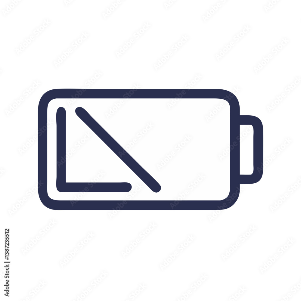 Low Battery Icon Representing Power Depletion Icon Design Low Battery Icon Representing Power Depletion Icon Design