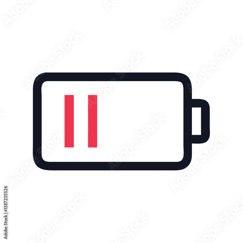 Low Battery Icon Representing Power Depletion Icon Design