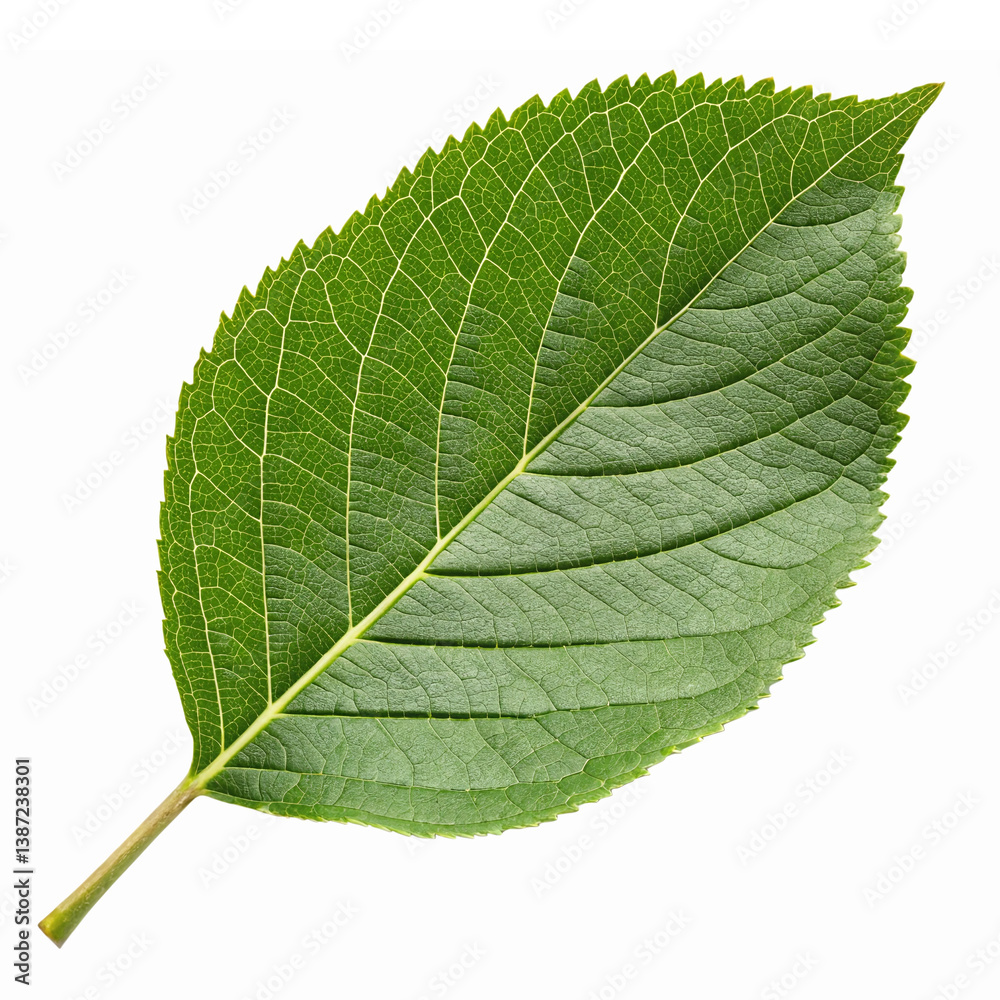 Fototapeta premium Realistic Green Leaf Isolated on Transparent Background for Nature and Garden Designs