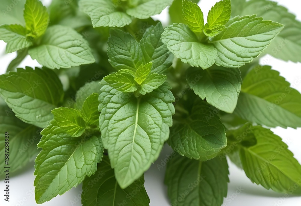 Fresh mint close up on white Fresh mint close up on white