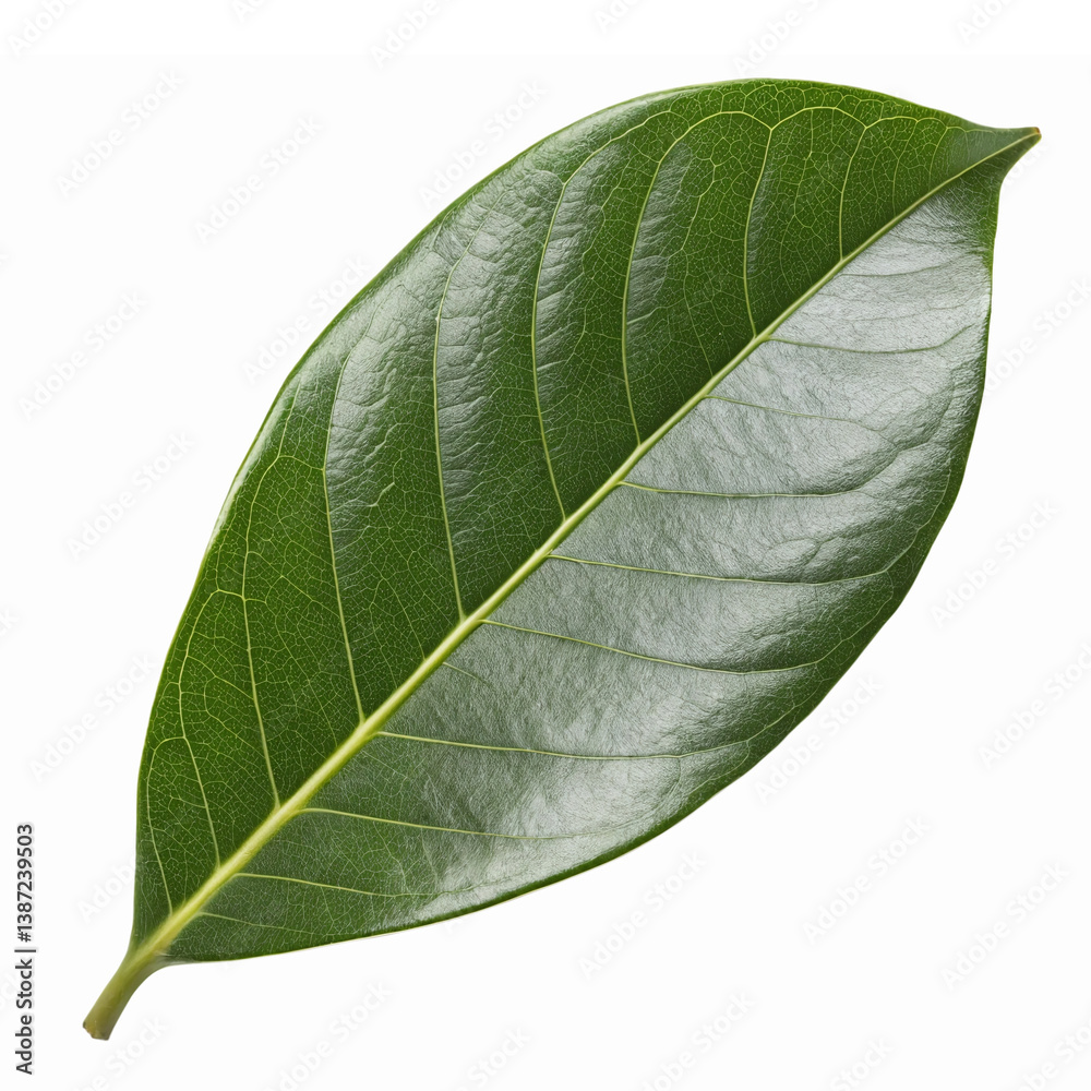 Obraz premium Fresh Green Leaf Isolated on Transparent Background for Nature and Botanical Designs