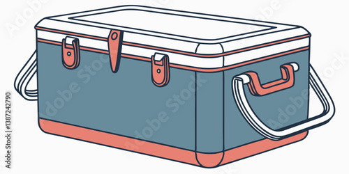 Stylish Vector Cooler Box Illustration for Outdoor Activities and Picnics