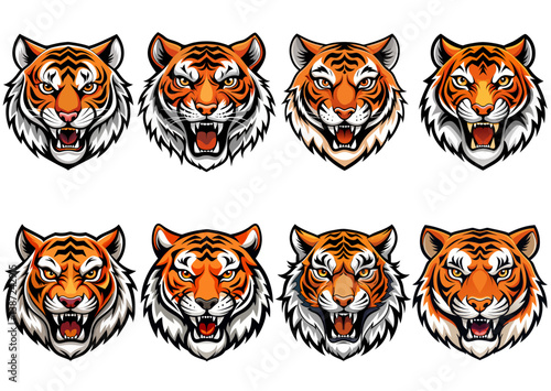 "Fierce Tiger Head Vector Logo Collection"
