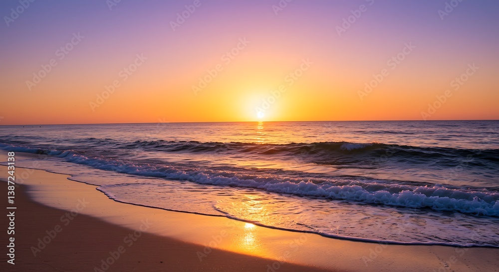 Fototapeta premium Sunrise Serenade: Coastal Dawn AI Generated