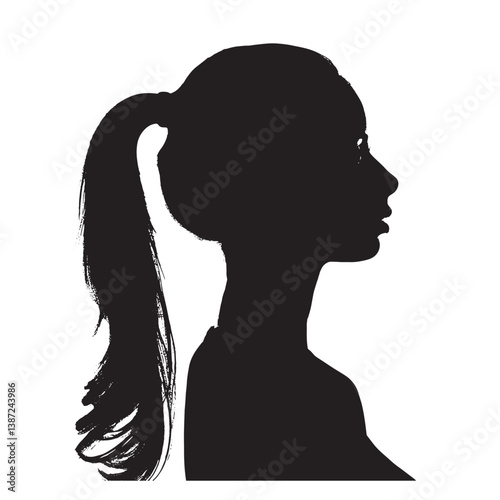 Silhouette of a woman and a girl, perhaps holding hands, are depicted in a simple, dark form against a lighter backdrop, suggesting a connection