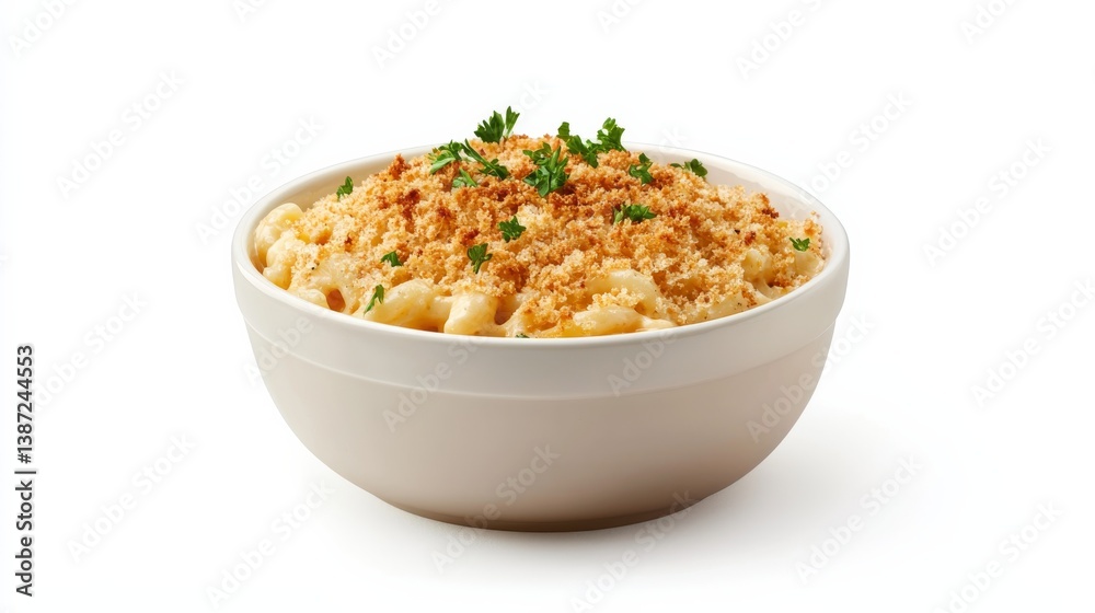 A creamy mac and cheese with a crunchy breadcrumb topping. Featuring comfort and warmth A creamy mac and cheese with a crunchy breadcrumb topping. Featuring comfort and warmth