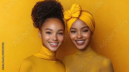Two Friends in Vibrant Yellow Fashion