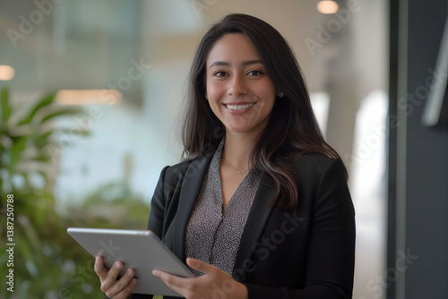 Portrait of young Hispanic professional business woman in the office
