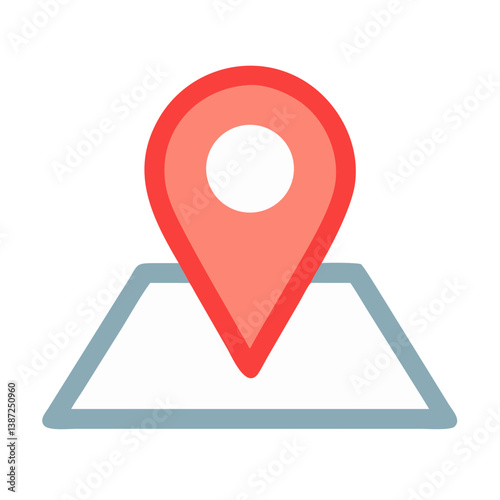 Map Pin Representing Location or Address Icon Design