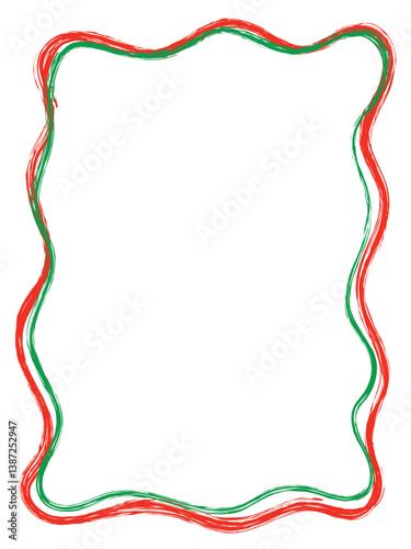 Christmas Italian Restaurant Theme Green Red Scratches Abstract Frame Background Vector