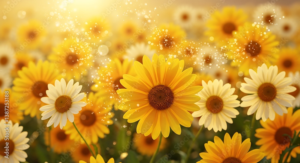 Obraz premium Golden Hour Bloom AI Generated