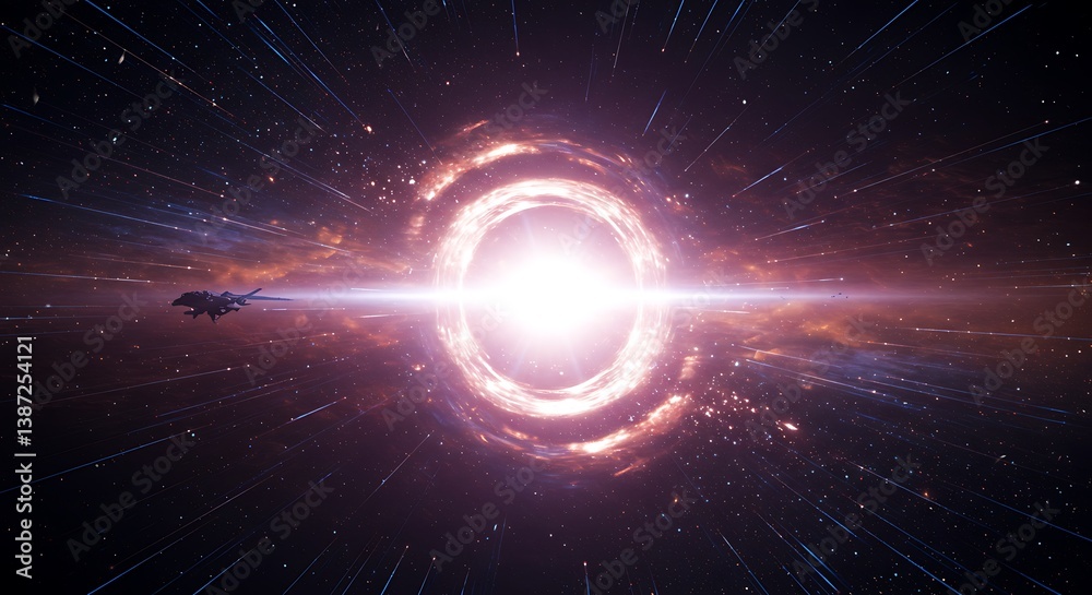 Fototapeta premium Cosmic Chasm's Embrace AI Generated