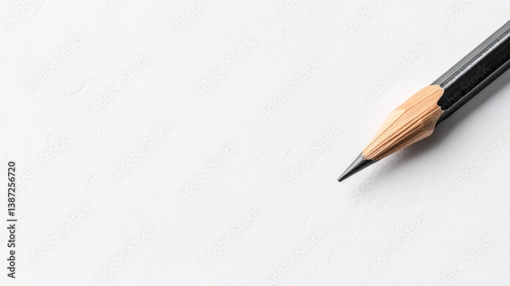 Graphite pencil on white surface Graphite pencil on white surface