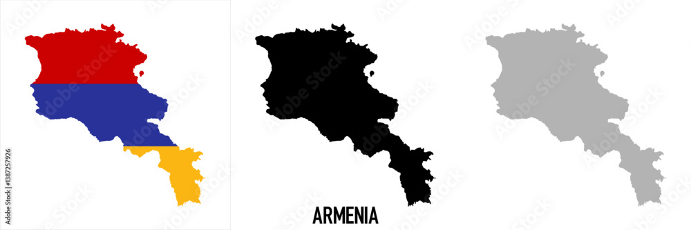 Armenia flag and map shape black and gray color. EPS.file. Armenia flag and map shape black and gray color. EPS.file.