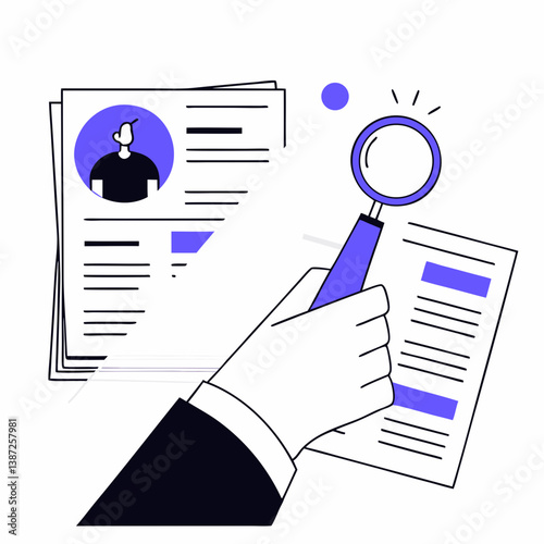 Top Job Candidate Selection Concept	Flat style hiring concept showing best candidate being selected.