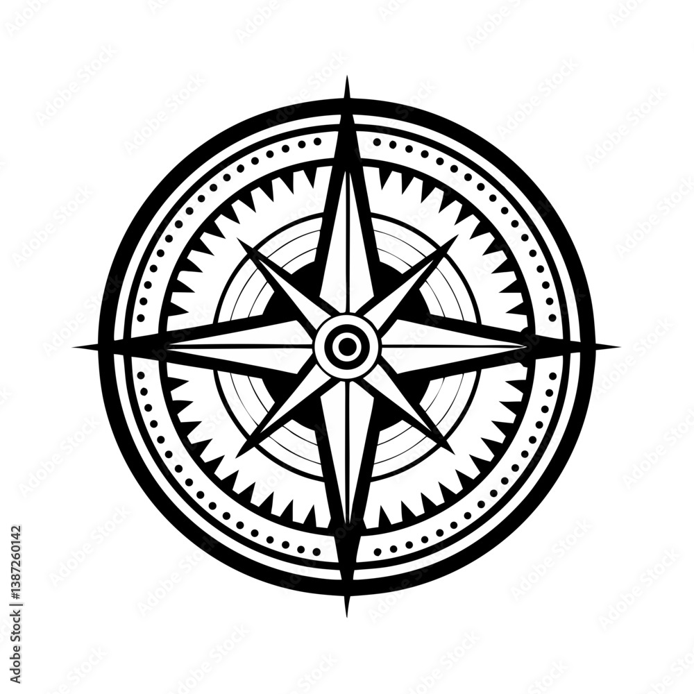Modern Compass Icon Isolated on Background – Vector Illustration Modern Compass Icon Isolated on Background – Vector Illustration