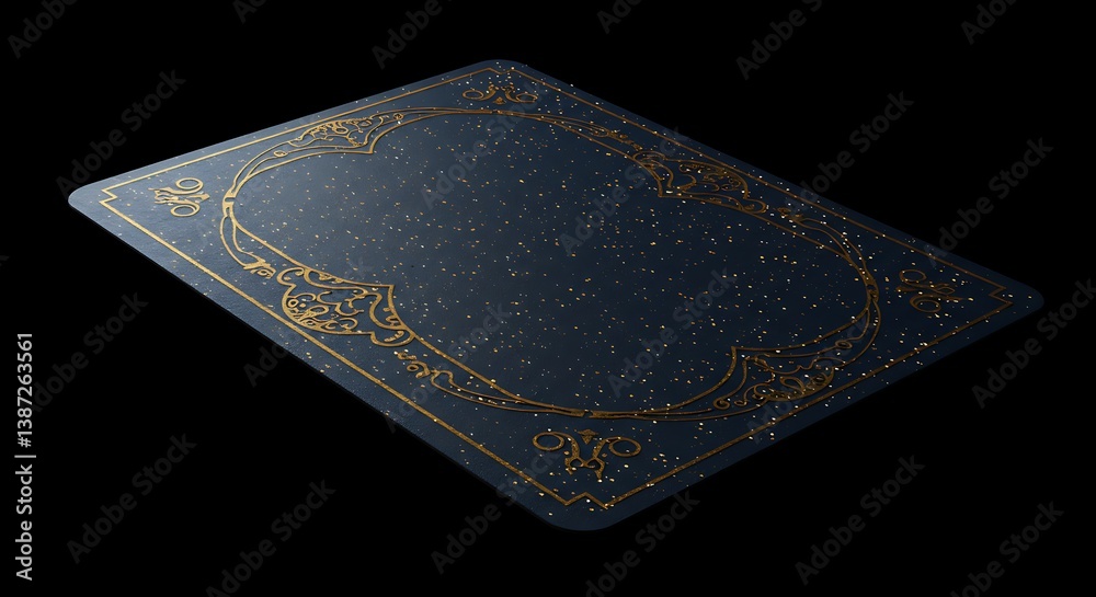 Fototapeta premium Midnight Gold: A 3D Rendered Card Back AI Generated