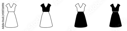 Dress icon vector set. frock illustration sign collection. Fashion symbol or logo.