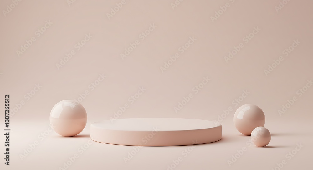 Fototapeta premium Subtle Hues: A 3D Minimalist Scene AI Generated