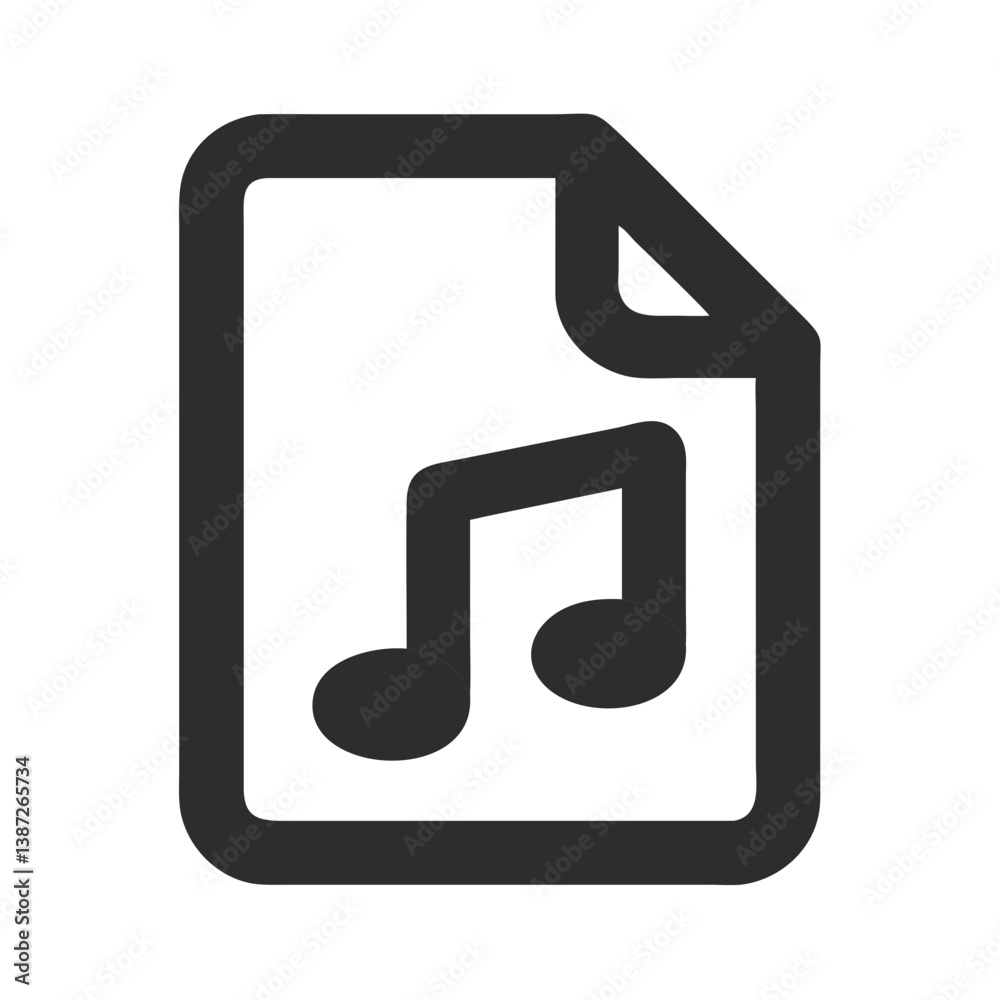 Music Note Representing Song or Audio File Icon Design Music Note Representing Song or Audio File Icon Design