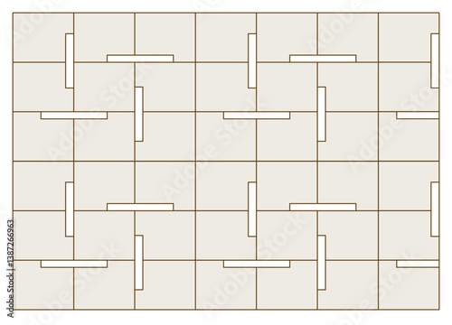 Geometric patterns: square jigsaw puzzle wall