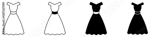 Dress icon vector set. frock illustration sign collection. Fashion symbol or logo.
