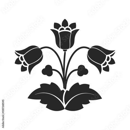 Campanula Flower icon silhouette vector illustration
