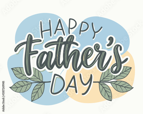 Happy Father's Day Typography Vector Text and Clipart