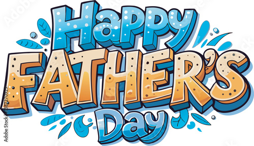 Happy Father's Day Typography Vector Text and Clipart