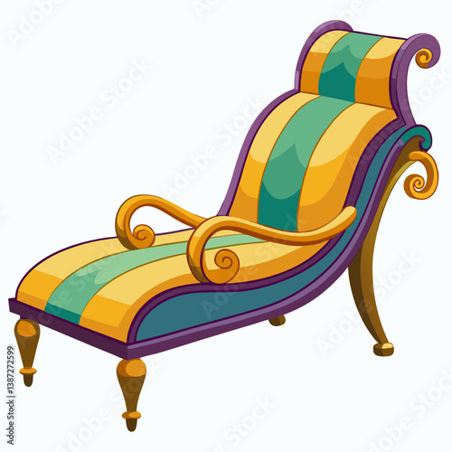 chaise longue isolated on white