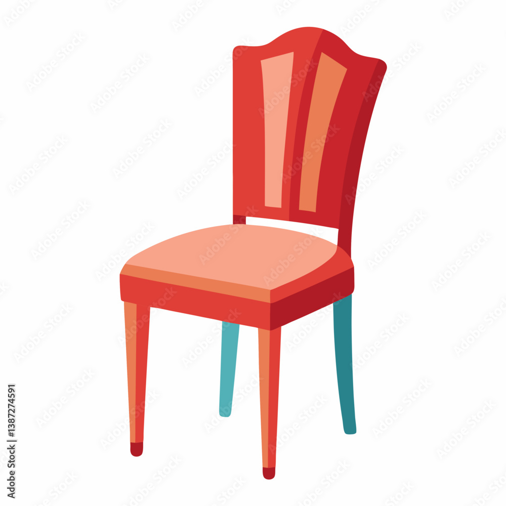 red chair isolated on white