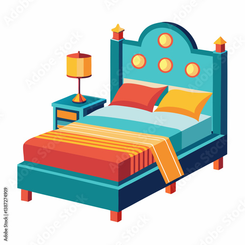 bed with pillows