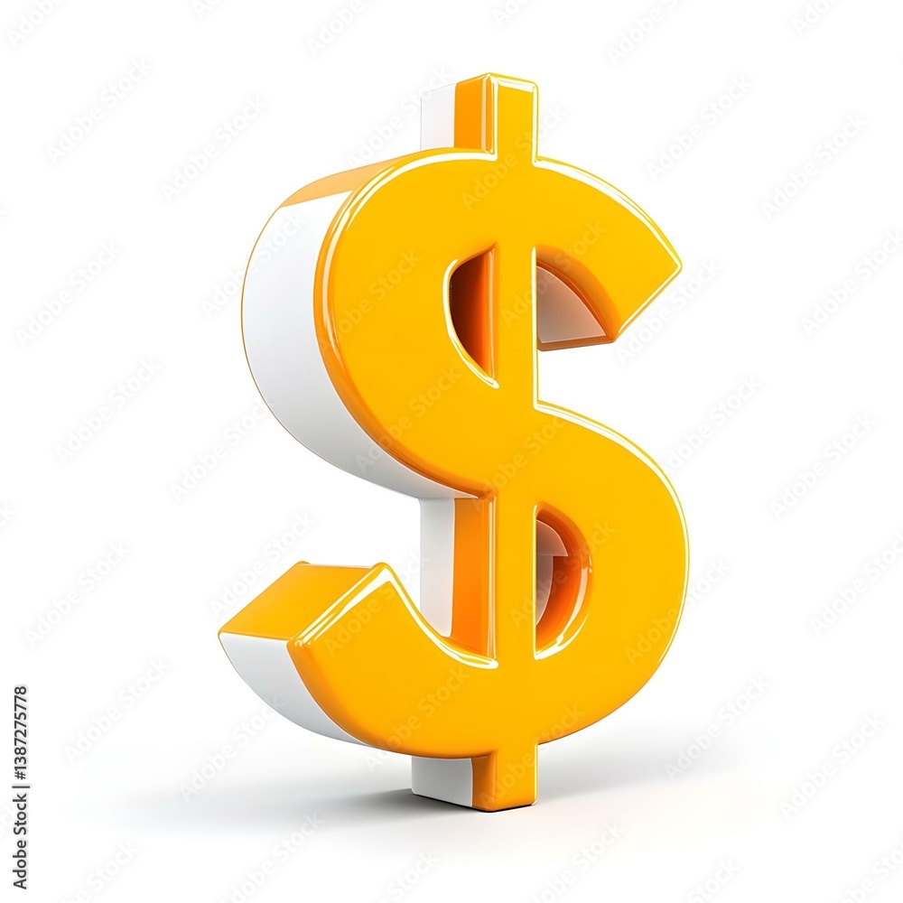 Fototapeta premium 3D Render of Dollar Sign