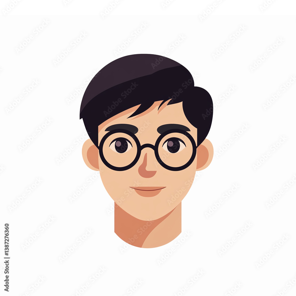 Young Man with Glasses Vector Portrait Graphic for Personal and Professional Use Young Man with Glasses Vector Portrait Graphic for Personal and Professional Use