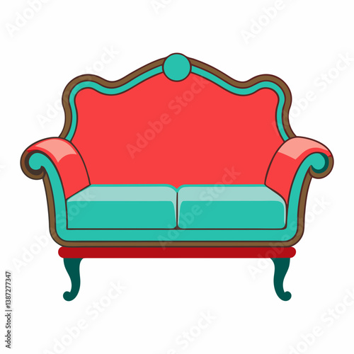 red sofa isolated