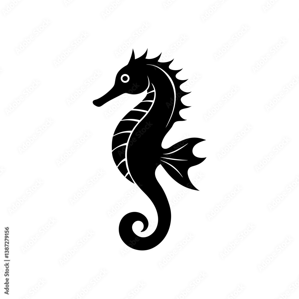 Obraz premium black and white seahorse