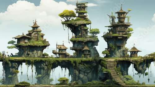  fantasy Platforms Isolated_For 2D Game Design