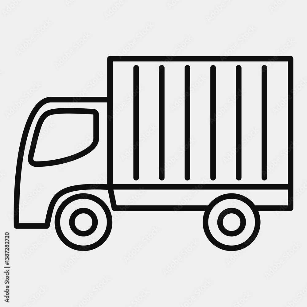 Icon truck. Transportation elements. Icons in line style. Good for prints, posters, logo, sign, advertisement, etc. Icon truck. Transportation elements. Icons in line style. Good for prints, posters, logo, sign, advertisement, etc.