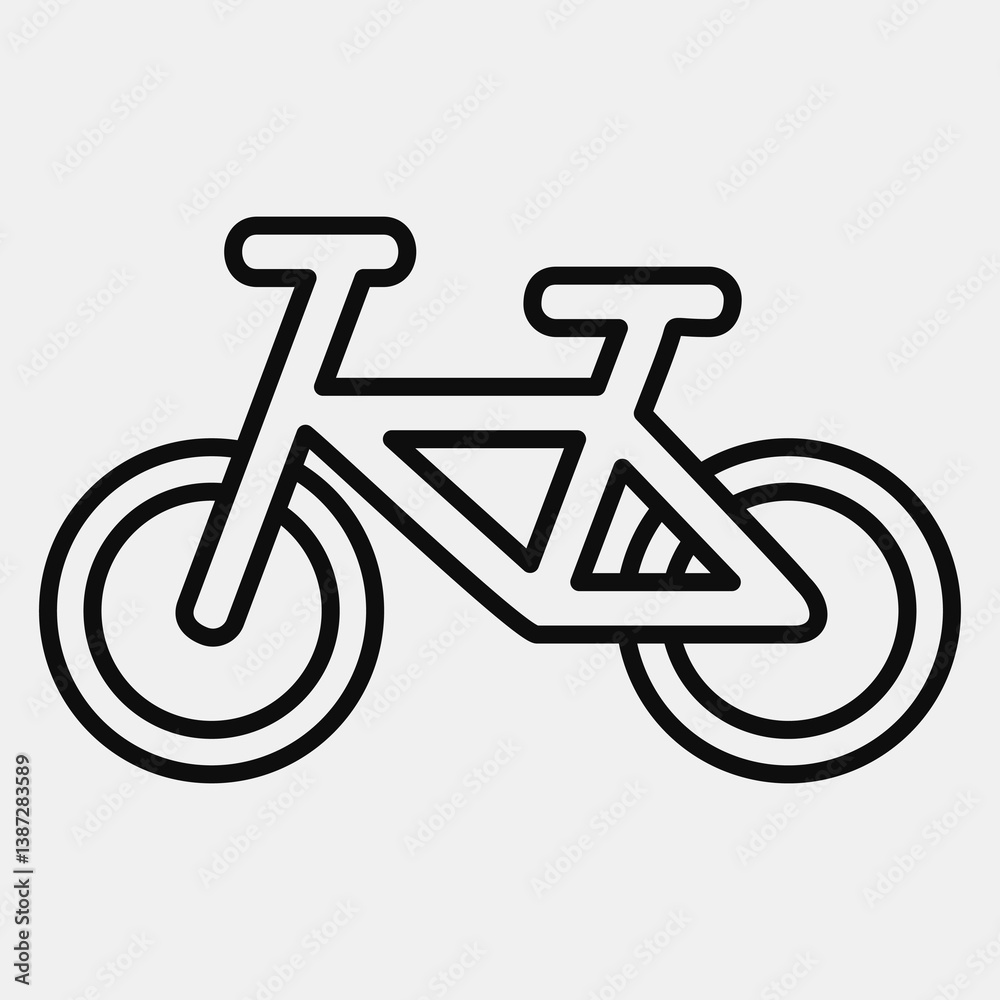 Icon bicycle. Transportation elements. Icons in line style. Good for prints, posters, logo, sign, advertisement, etc. Icon bicycle. Transportation elements. Icons in line style. Good for prints, posters, logo, sign, advertisement, etc.
