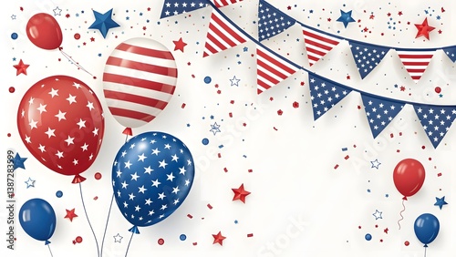 Red, White, and Blue Decorations Create a Festive Atmosphere for a Celebration