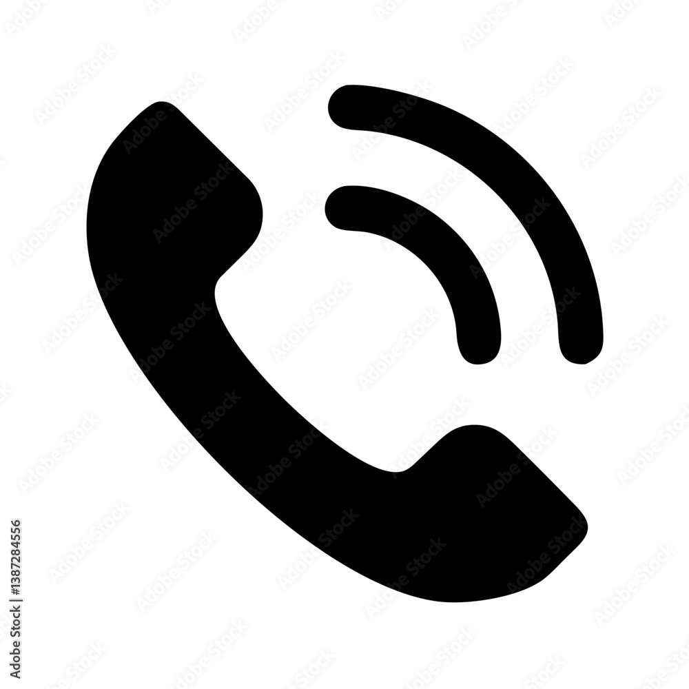 Phone Receiver Representing Call or Contact Icon Design Phone Receiver Representing Call or Contact Icon Design