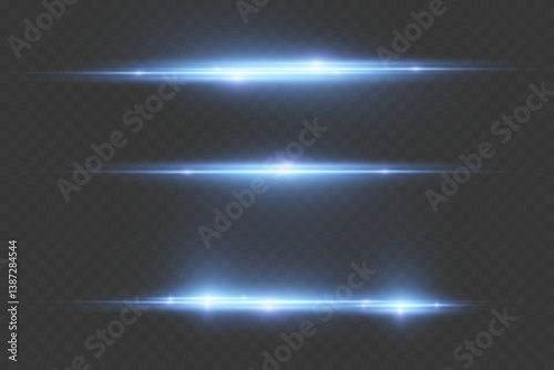 The effect of line flash, light beam and glare.