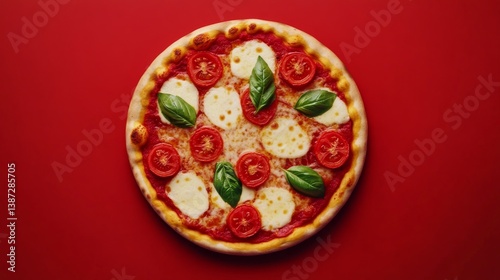 A delicious margherita pizza with fresh mozzarella and basil. Featuring flavor and tradition