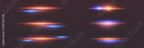 Light flash of lines and light. On a transparent background.