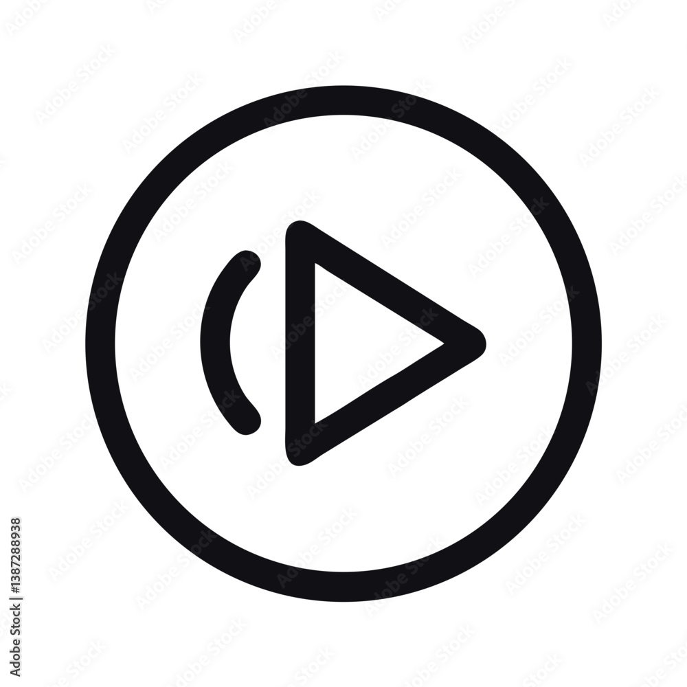 Play Button in Circle Representing Media Playback Icon Design Play Button in Circle Representing Media Playback Icon Design