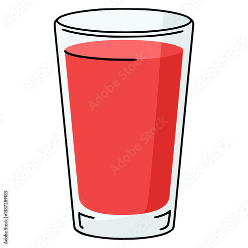 red smoothie juice drink beverage healthy nature flat color vector illustration template design