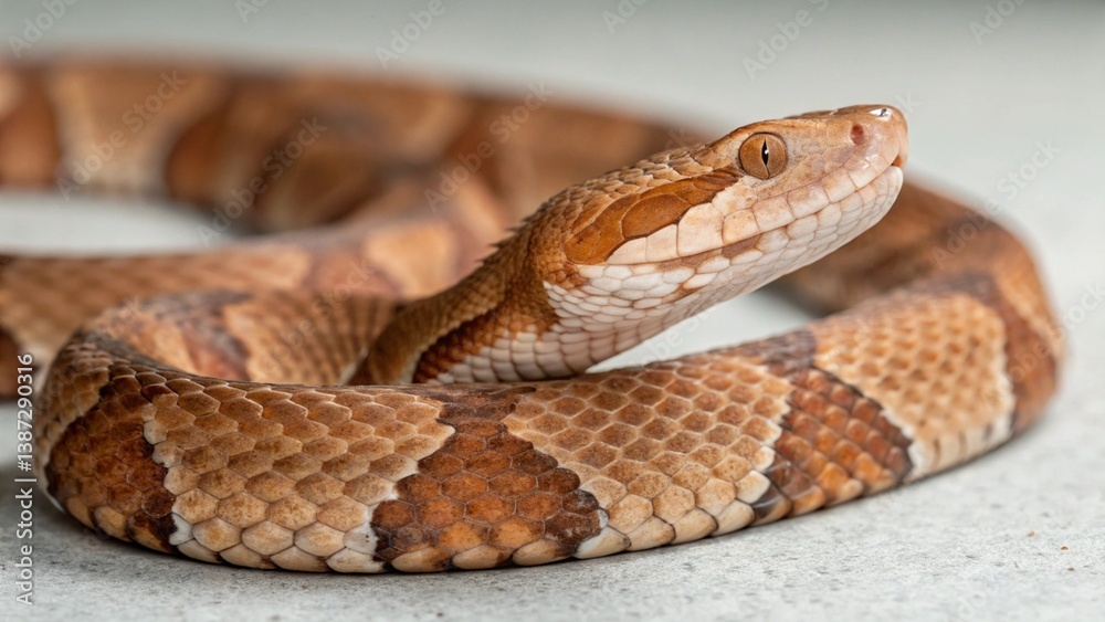 Agkistrodon Contortrix on studio background
Agkistrodon Contortrix on studio background