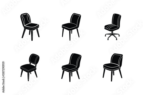 low back chair icon silhouette vector illustration