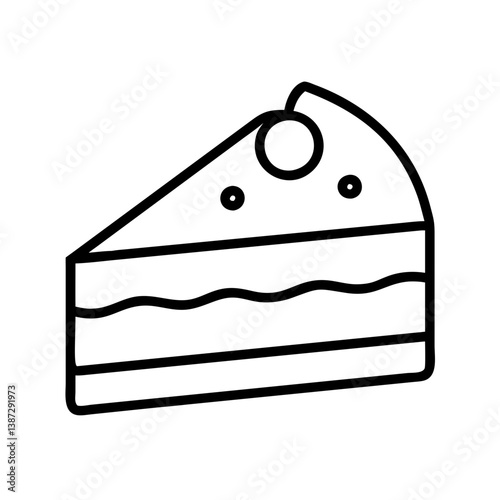Delicious cake slice vector illustration for bakery dessert shop menu and sweet food blog design element