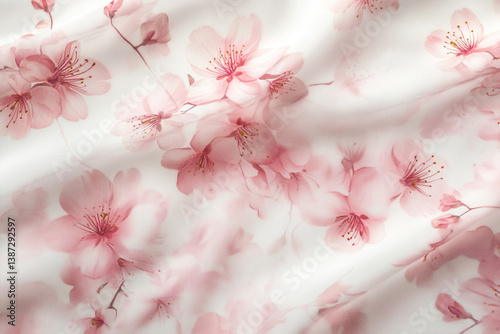 Soft Pink Cherry Blossoms in Repetition 